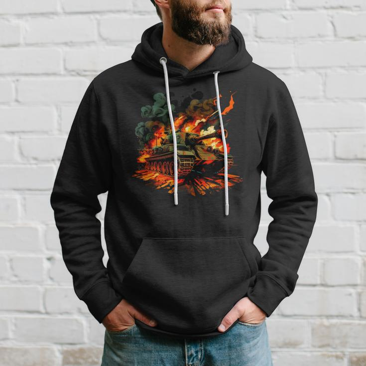 Cool Tank On Flames For Military Tank Lovers Hoodie Gifts for Him