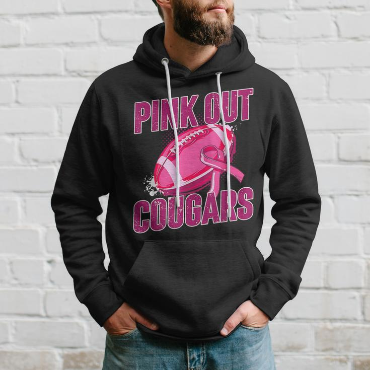 Cougars Pink Out Football Tackle Breast Cancer Hoodie Gifts for Him