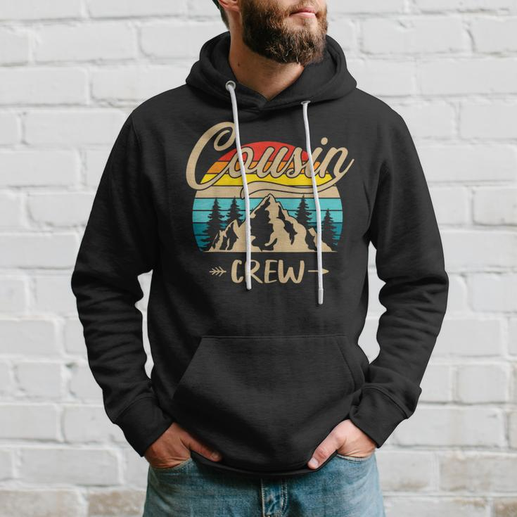 Cousin Crew Camping Sunset Summer Camp Retro Matching Trip Hoodie Gifts for Him
