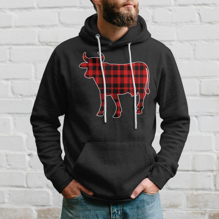 Cow Buffalo Plaid Costume Cow Lover Gift Xmas Hoodie Gifts for Him