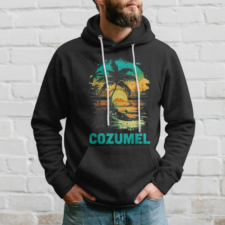 Cozumel Mexico Tropical Sunset Beach Souvenir Vacation Hoodie Gifts for Him