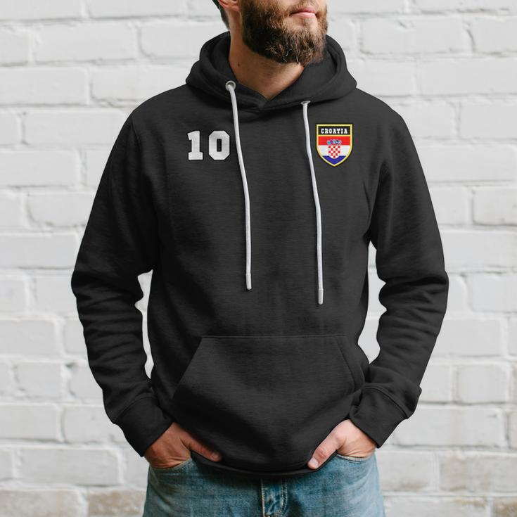 Croatia Number 10 Soccer Flag Football Zagreb Hoodie Gifts for Him