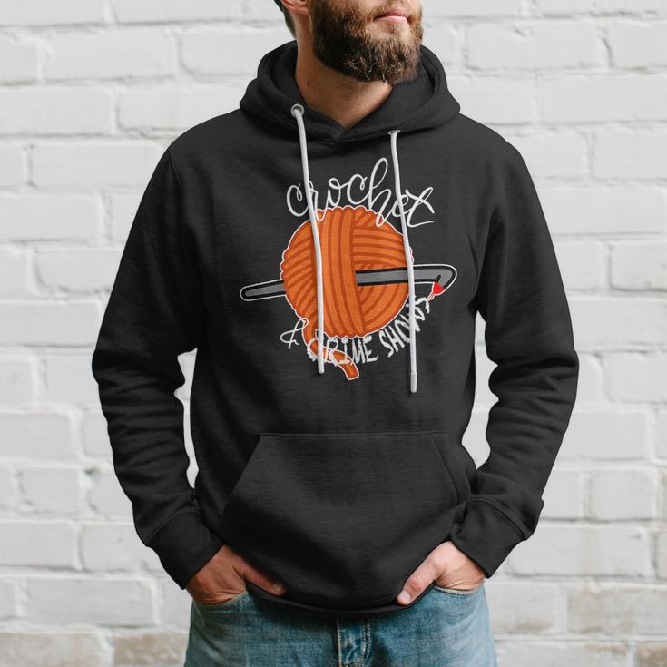 Crochet And Crimes Shows Funny True Crime Crocheting Lover Hoodie Gifts for Him