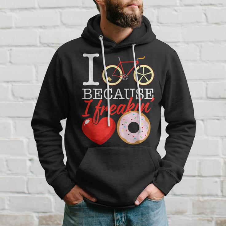 I Cycle Because I Freakin' Love Donuts Cycling Hoodie Gifts for Him