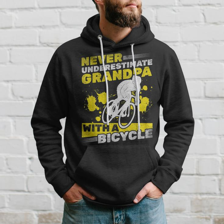 Cycling Grandpa Never Underestimate Grandpa With A Bicycle Gift For Mens Hoodie Gifts for Him