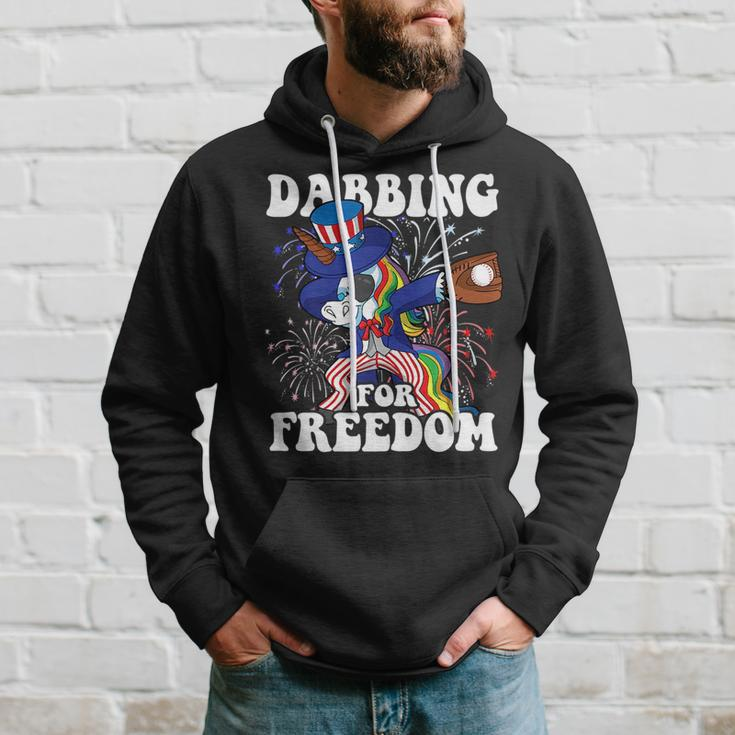 Dabbing Unicorn Baseball Uncle Sam 4Th Of July Usa Patriotic Hoodie Gifts for Him