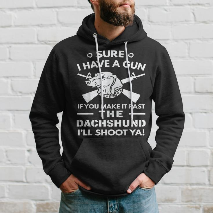 Dachshund I Have A Gun Hoodie Gifts for Him