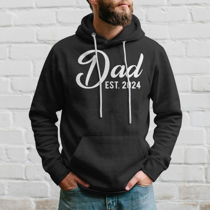 Dad Est 2024 First Fathers Day 2024 Promoted To Daddy Hoodie Gifts for Him
