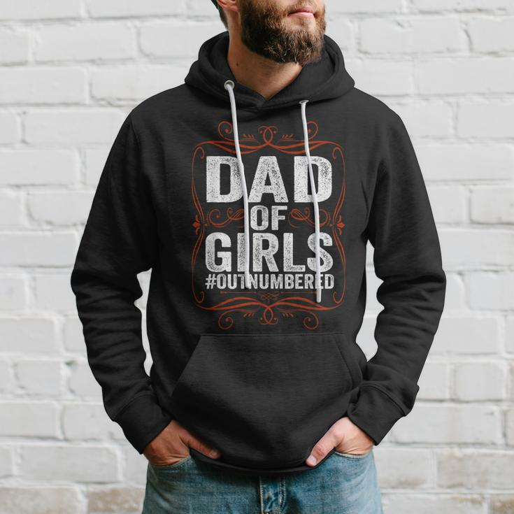 Dad Of Girls Outnumbered Papa Grandpa Fathers Day Hoodie Gifts for Him