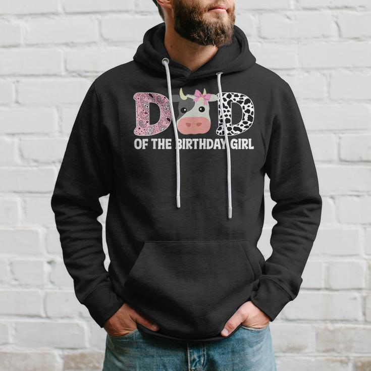 Dad Of The Birthday For Girl Cow Farm 1St Birthday Cow Daddy Hoodie Gifts for Him