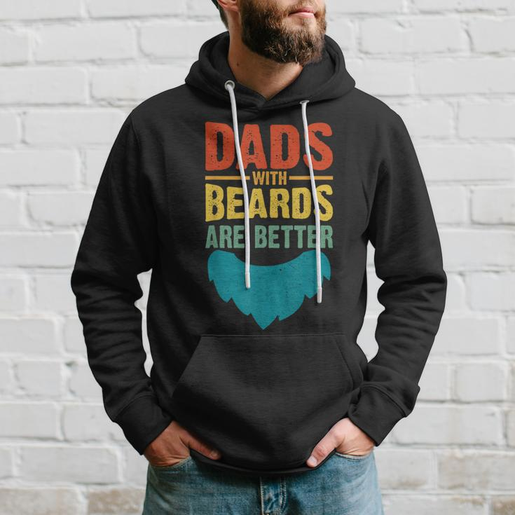 Dads With Beards Are Better Vintage Funny Fathers Day Joke Hoodie Gifts for Him