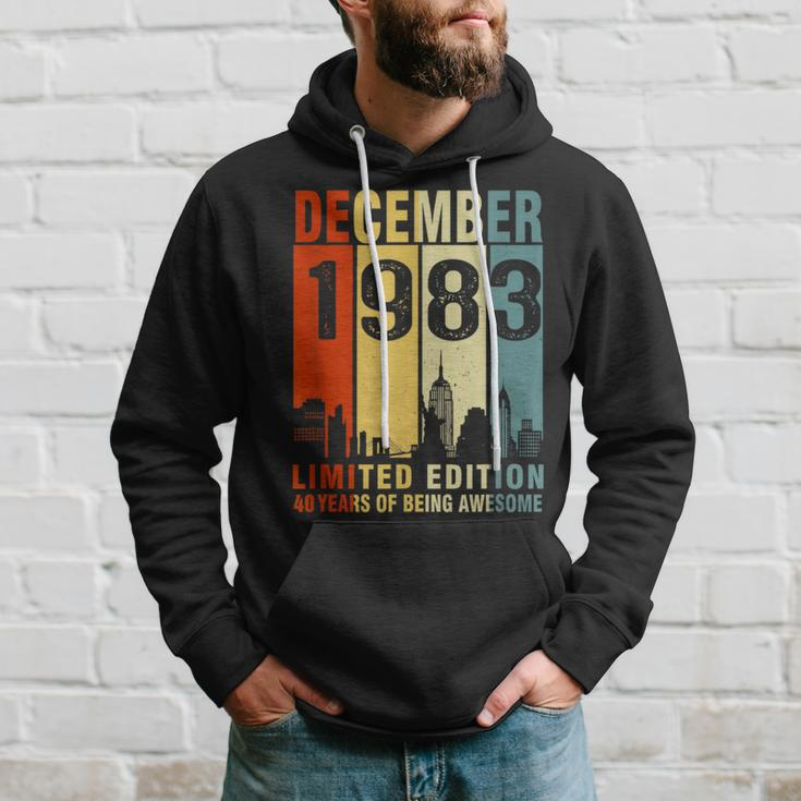 December 1983 40 Years Of Being Awesome Vintage Hoodie Gifts for Him