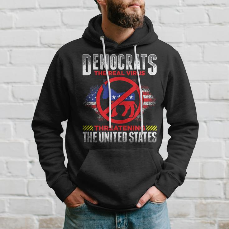 Democrats Suck Are Stupid The Real Virus Threatening The Us Hoodie Gifts for Him