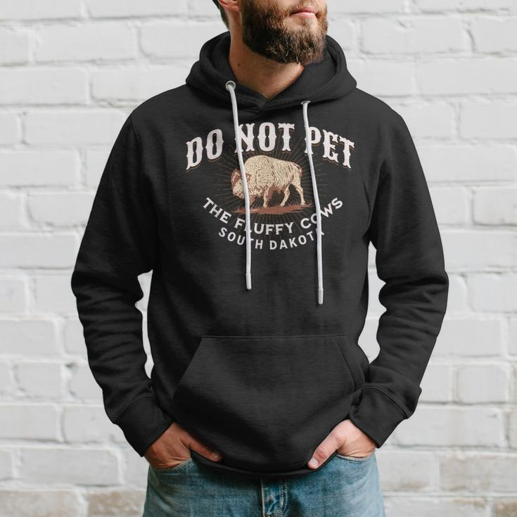 Do Not Pet The Fluffy Cows South Dakota Quote Funny Bison Hoodie Gifts for Him