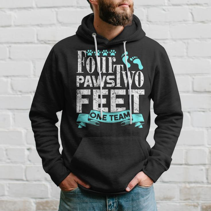 Dog Agility Four Paws Two Feet One Team Dog Gift Hoodie Gifts for Him
