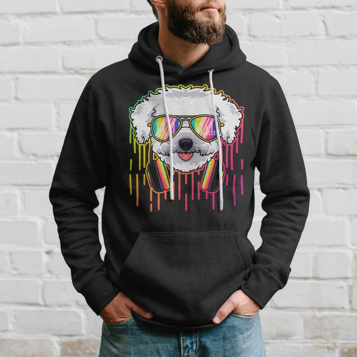 Dog Bichon Frise Music Bichon Frise Dj With Headphones Musical Dog Lovers 302 Hoodie Gifts for Him