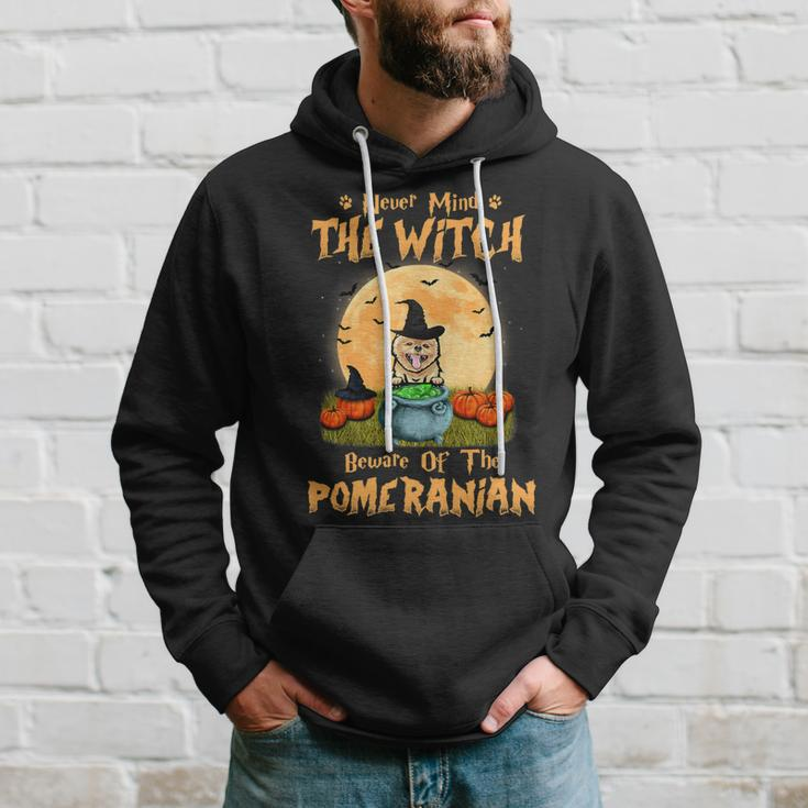Dog Pomeranian Never Mind The Witch Beware Of Pomeranian Dog Halloween 3 Hoodie Gifts for Him