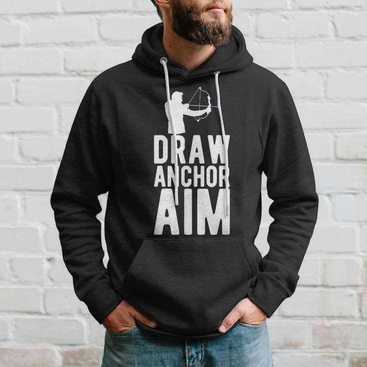 Draw Anchor Aim Archery Archer Archery Lover Archers Hoodie Gifts for Him