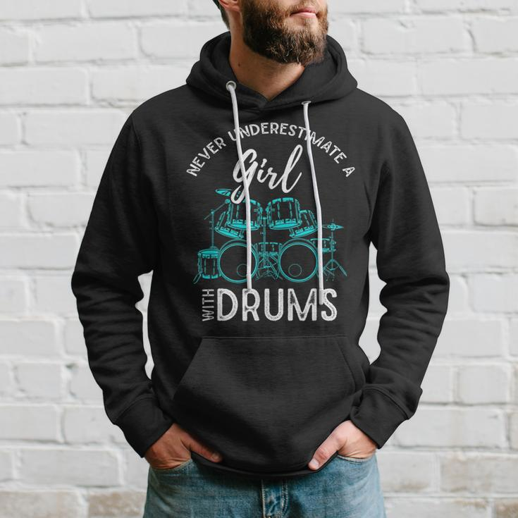 Drummer Girls Gift Never Underestimate A Girl With Drums Hoodie Gifts for Him