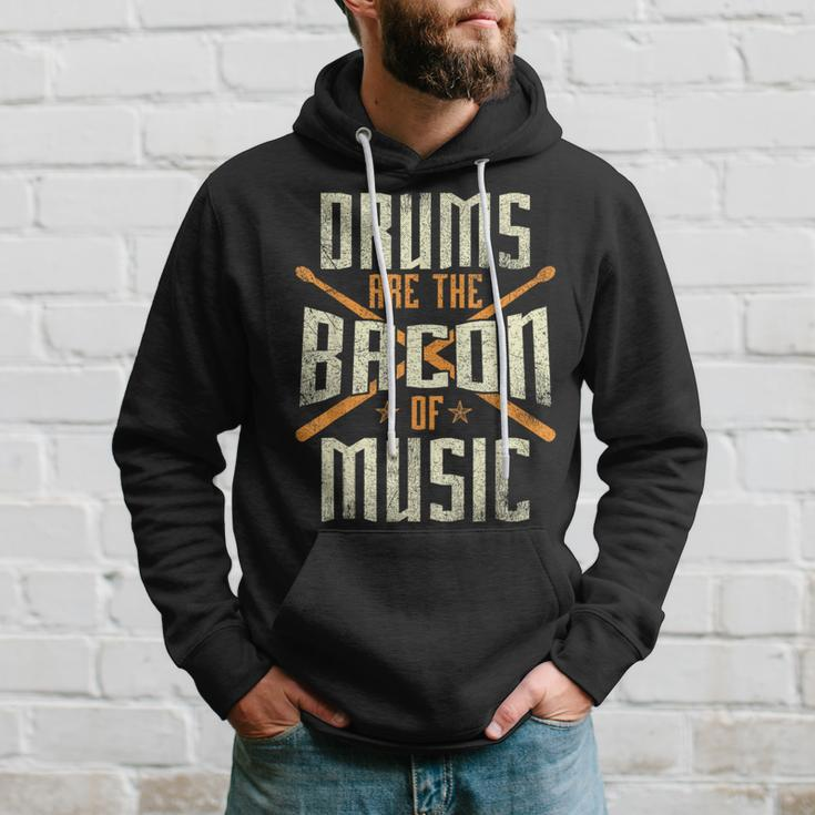 Drums Are The Bacon Of Music Drumming Drummer Music Lover Hoodie Gifts for Him