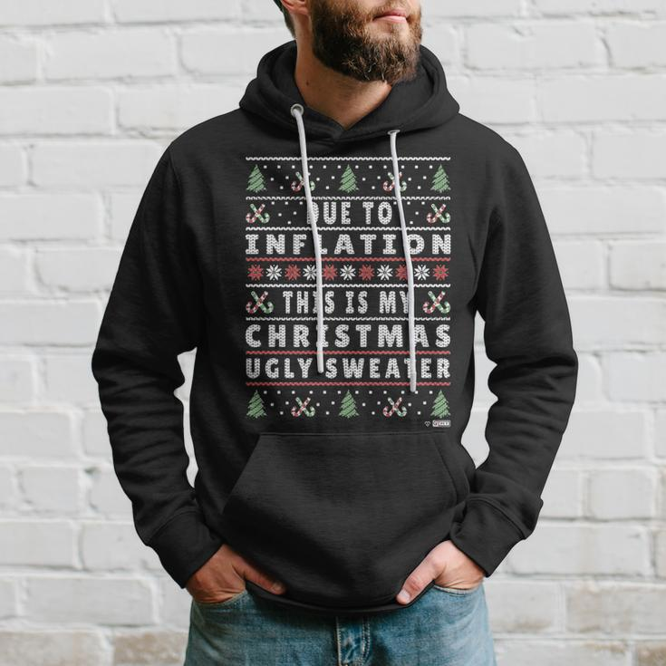 Due To Inflation Ugly Christmas Sweater Xmas Quote Hoodie Gifts for Him