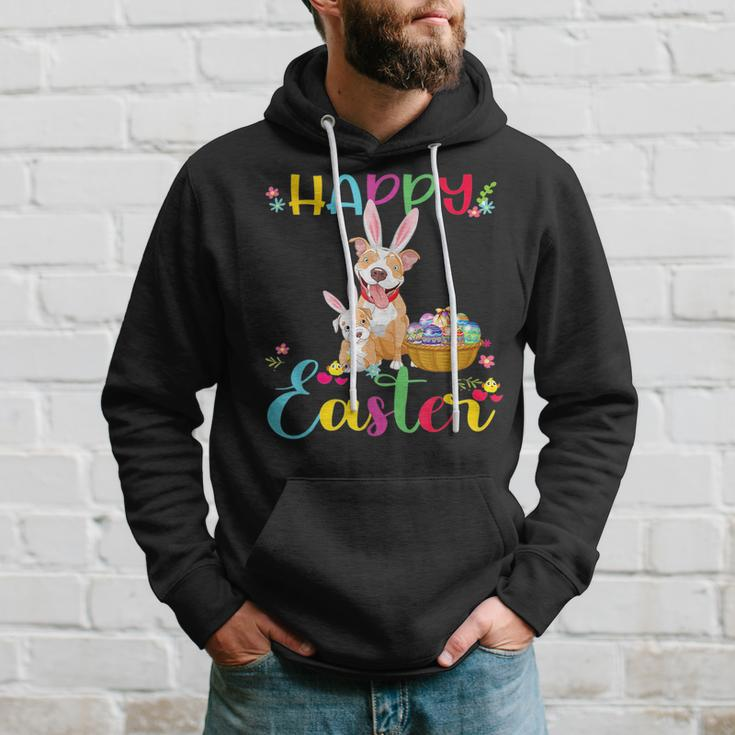 Easter Day Funny Pitbull Dog Puppy Wearing Rabbit Ears Gifts For Rabbit Lovers Funny Gifts Hoodie Gifts for Him
