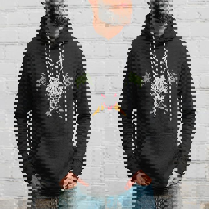 Easter Jolly Bunny Skull Horror Carrot Crossbones Easter Hoodie Gifts for Him