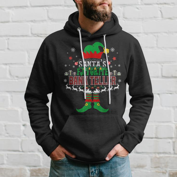 Elf Xmas Santa's Favorite Bank Teller Ugly Sweater Hoodie Gifts for Him