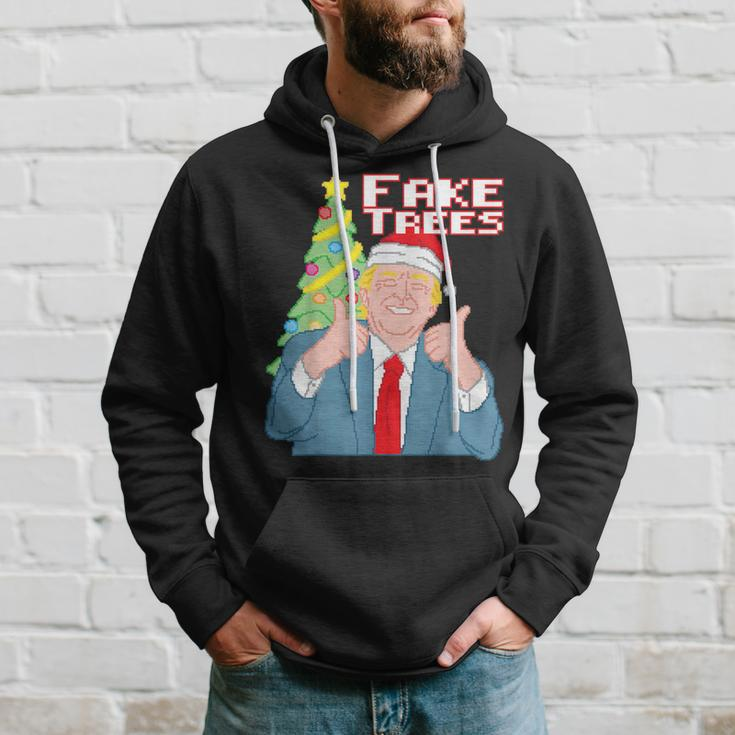 Fake Trees Us President Donald Trump Ugly Christmas Sweater Hoodie Gifts for Him