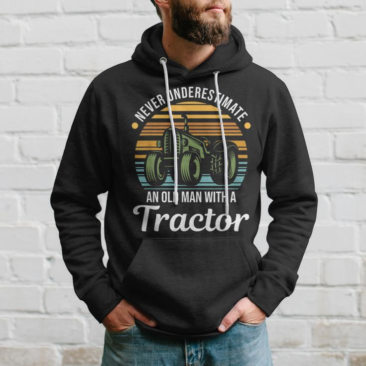 Farmer Never Underestimate An Old Man With A Tractor Gift For Mens Hoodie Gifts for Him