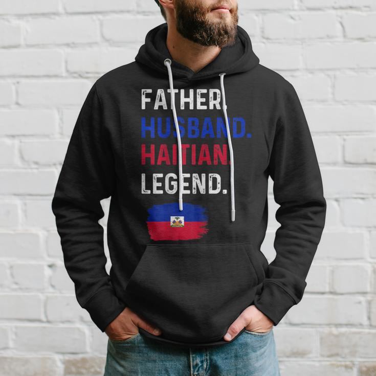 Father Husband Haitian Legend Proud Dad Haiti Flag Hoodie Gifts for Him
