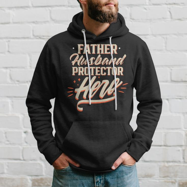 Father Husband Protector Hero Fathers Day Dad Daddy Papa Hoodie Gifts for Him