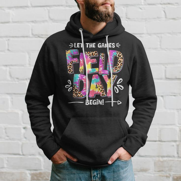 Field Day Let The Games Begin Leopard Tie Dye Field Day Hoodie Gifts for Him