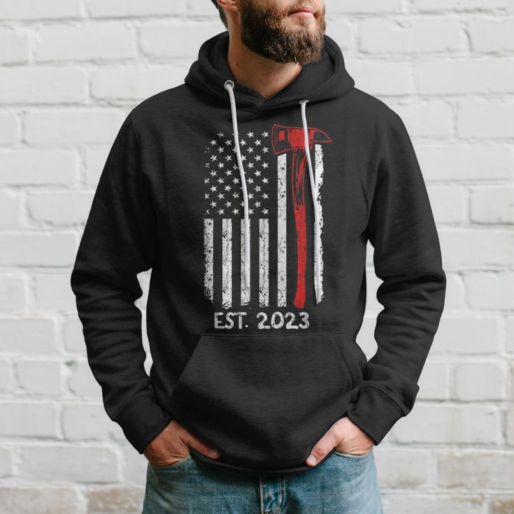 Firefighter Est 2023 Graduation 23 Fire Academy Exam Us Flag Hoodie Gifts for Him