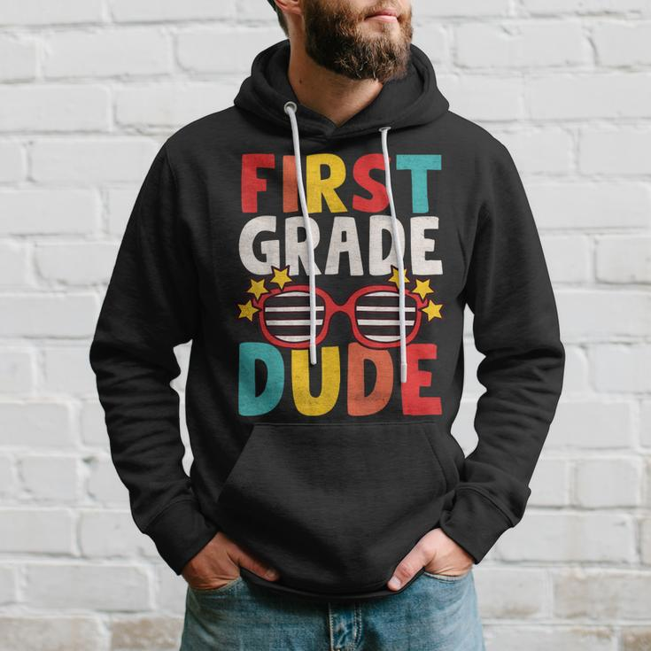 First 1St Grade Dude First Day Of School Student Kids Boys Hoodie Gifts for Him