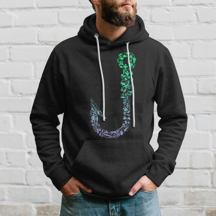 Fish Hook For Fishermen | Fishing Icons Boys Fishing Hoodie Gifts for Him