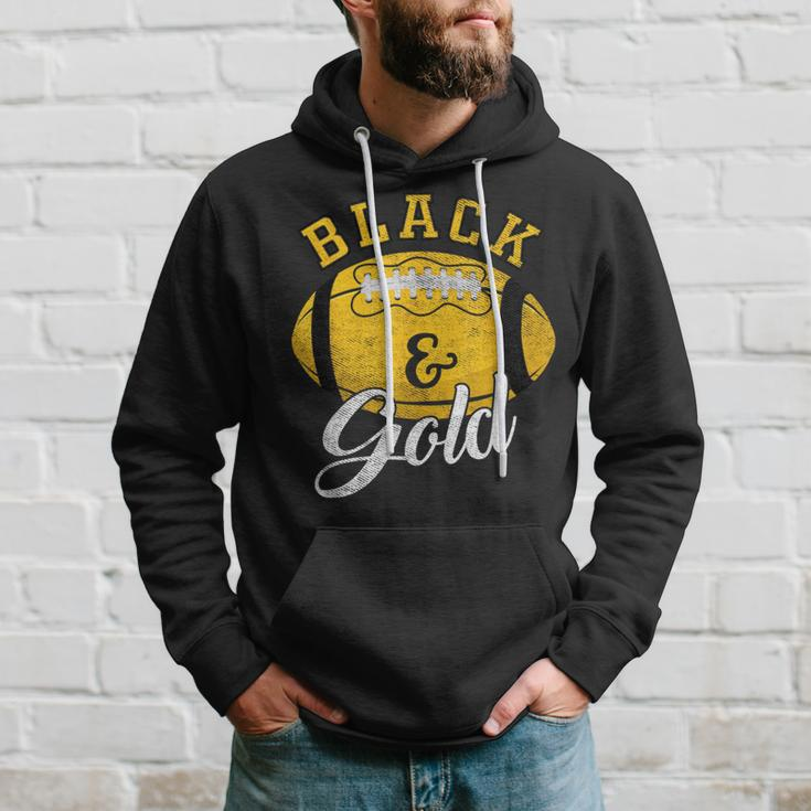 Football Game Day Black And Gold Costume For Football Lover Hoodie Gifts for Him