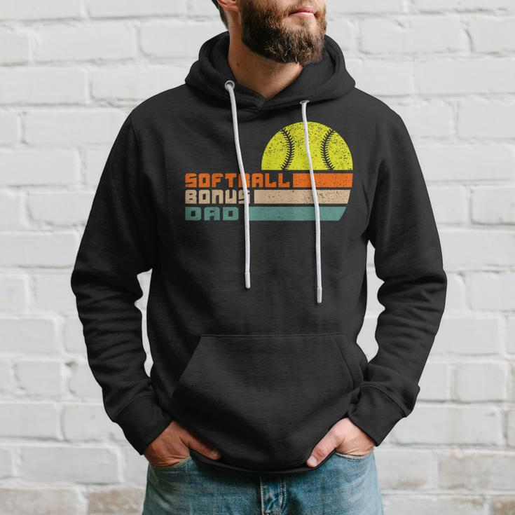 For Mens Softball Bonus Dad From Stepdaughter Stepson Son Hoodie Gifts for Him