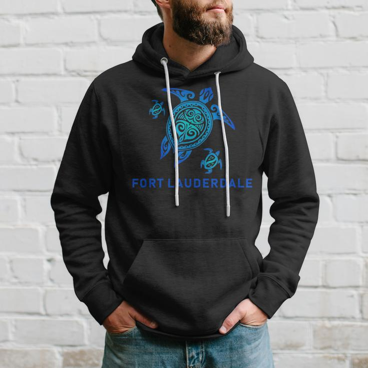 Fort Lauderdale Florida Sea Blue Tribal Turtle Hoodie Gifts for Him