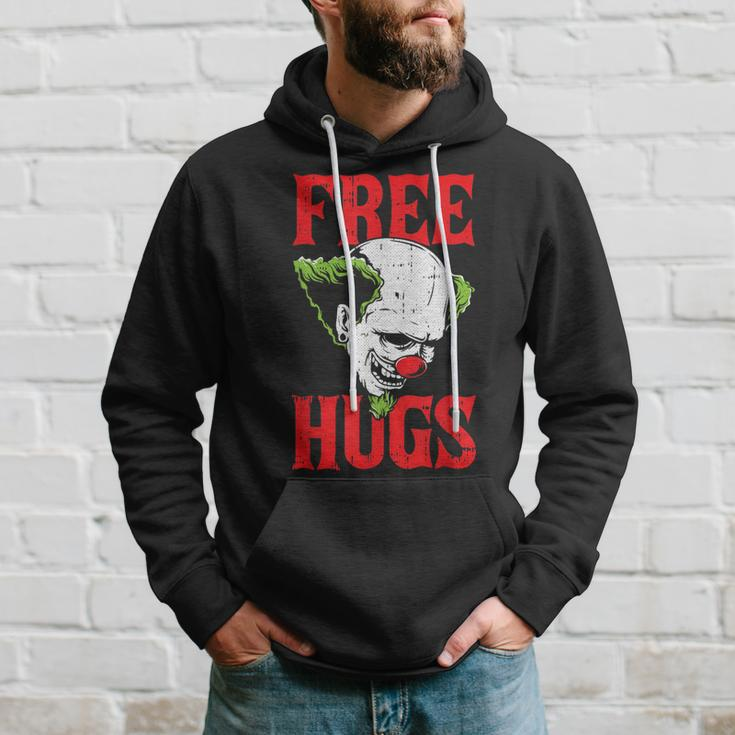 Free Hugs Clown Lazy Halloween Costume Scary Creepy Horror Hoodie Gifts for Him