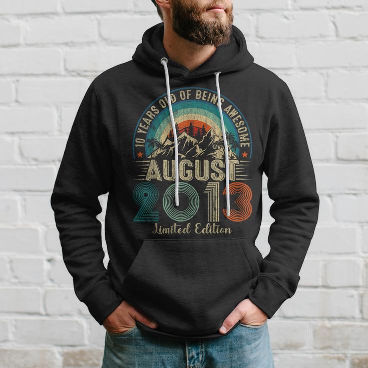 10 Year Old August 2013 Vintage 10Th Birthday Boy Hoodie Gifts for Him