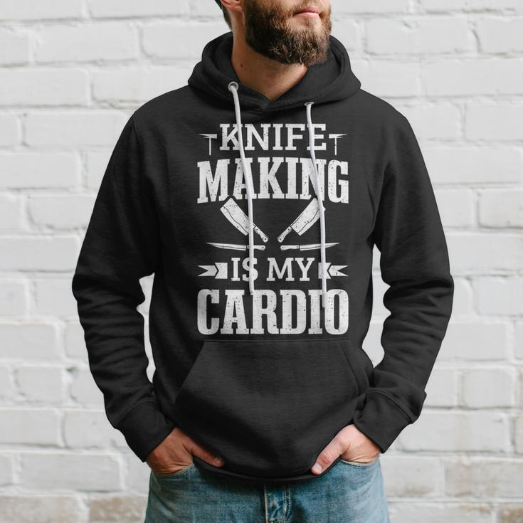 Bladesmith Knife Making Is My Cardio Blacksmith Anvil Hoodie Gifts for Him