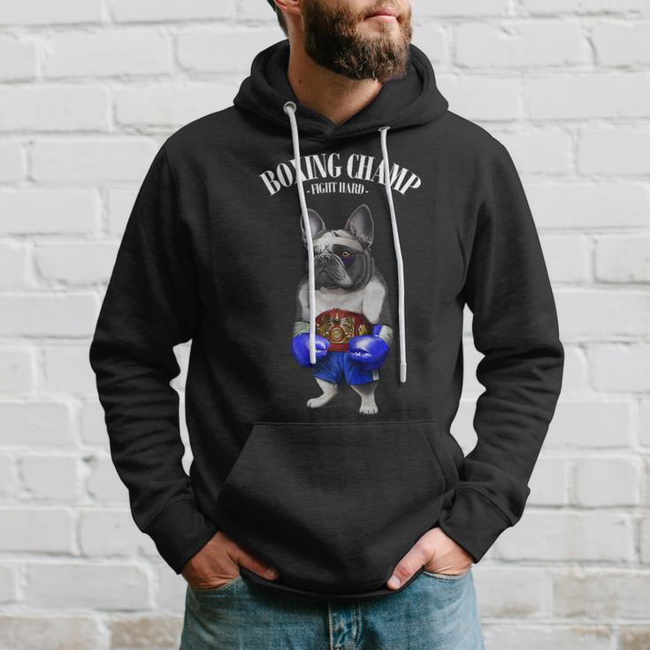 Funny Boxing Champion French Bull Dog Fighter Hoodie Gifts for Him