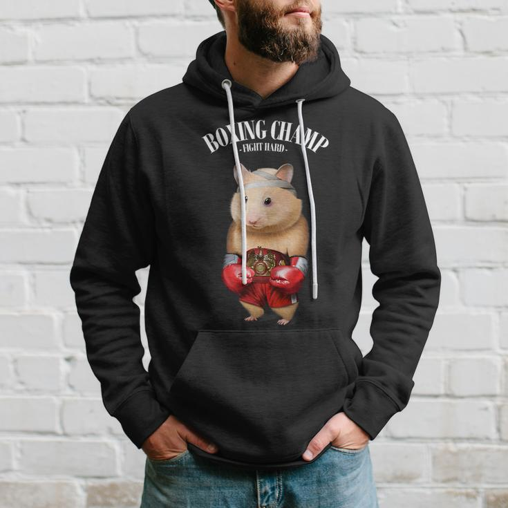 Funny Boxing Champion Hamster Fighter Hoodie Gifts for Him