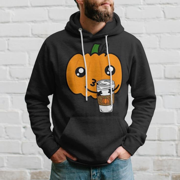 Funny Cannibalism Pumpkin Spice Latte Scary Pumpkin Cannibal Hoodie Gifts for Him