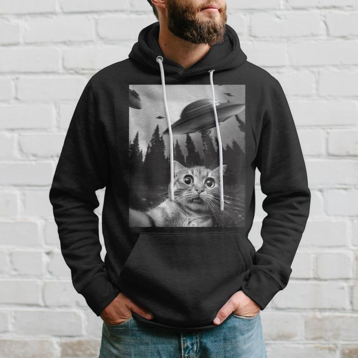 Cat Selfie With Ufos Hoodie Gifts for Him
