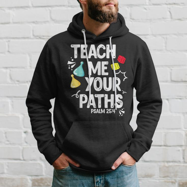 Funny Christian Teach Me Your Paths Faith Based Bible Verse Hoodie Gifts for Him