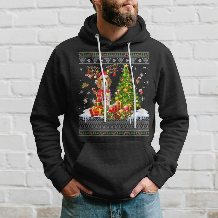 Christmas Lights Beagle Dog Xmas Ugly Sweater Hoodie Gifts for Him
