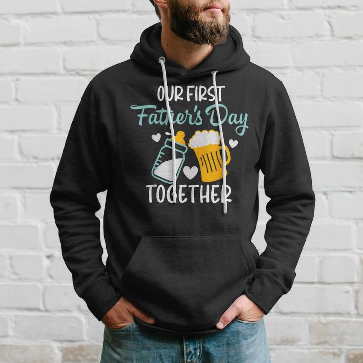 Funny Dad And Son Our First Fathers Day Together 2023 Baby Hoodie Gifts for Him