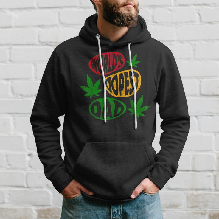 Funny Fathers Day Worlds Dopest Dad Cannabis Marijuana Weed Hoodie Gifts for Him
